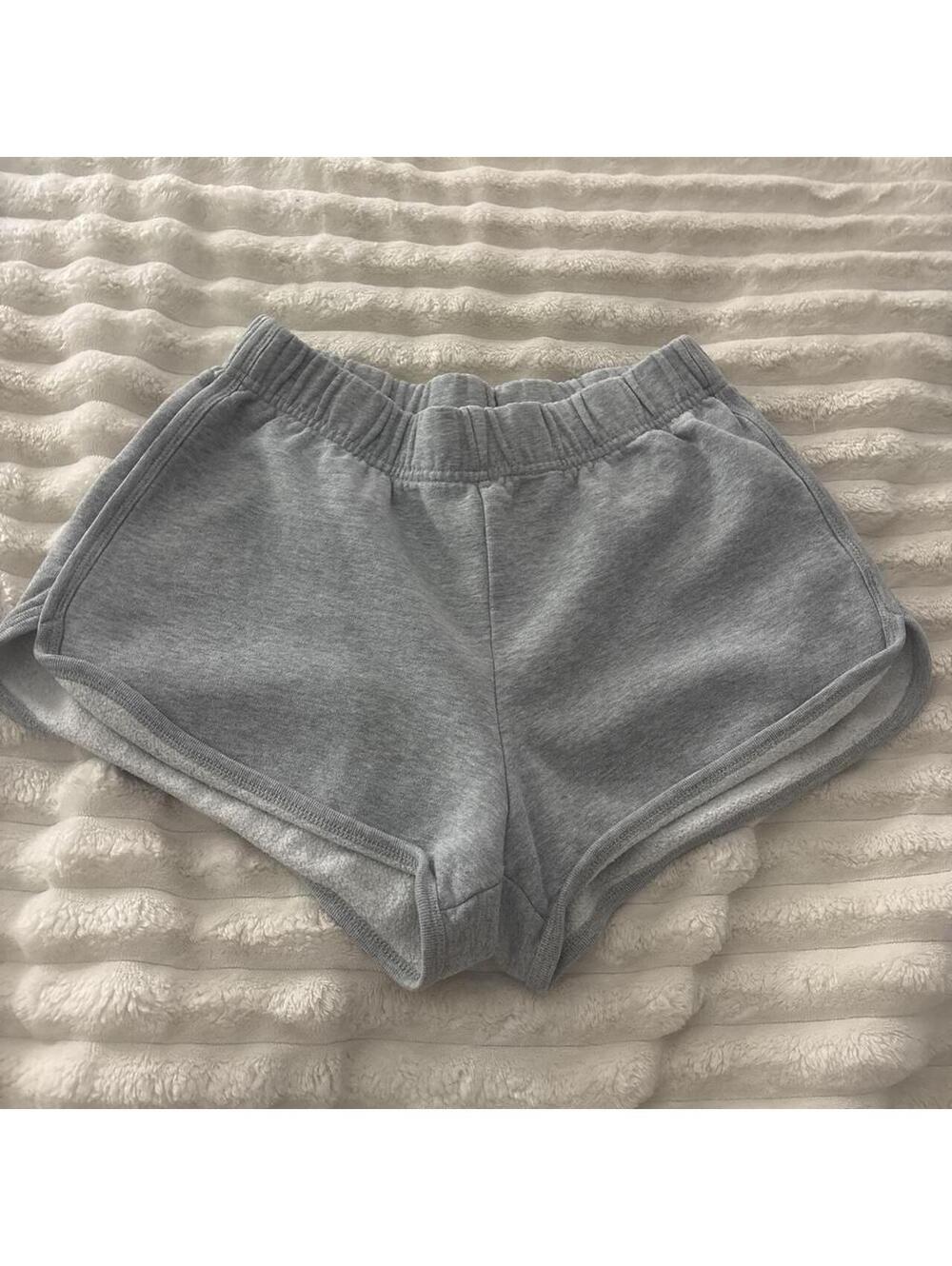 Brandy Melville Women's Grey and Blue Shorts